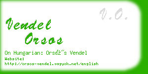 vendel orsos business card